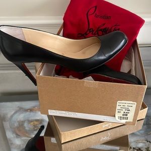 Christian Louboutin Simple Pump 85mm Kid Black Leather 3.5” pumps heels 6 36.5